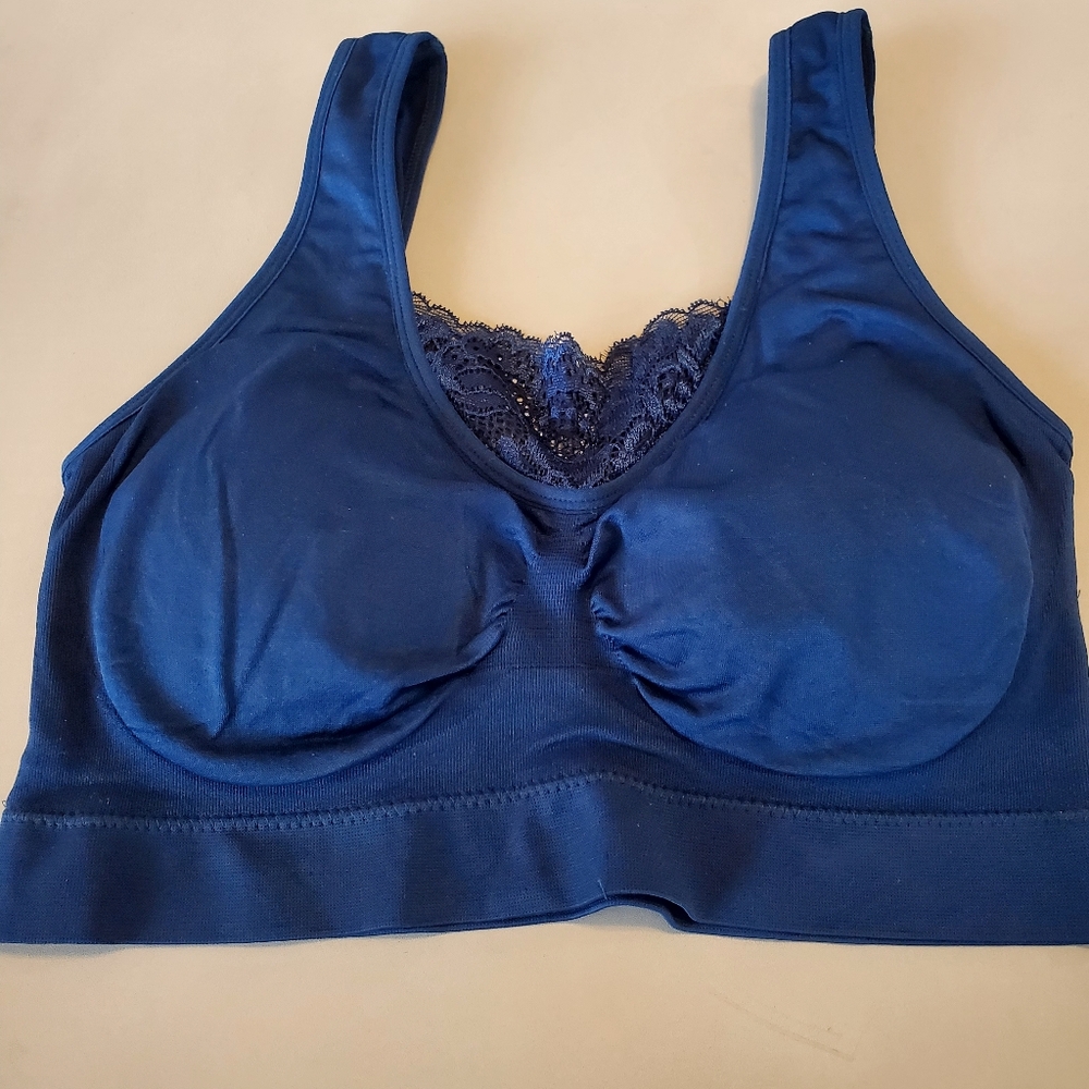 Rhonda Shear Navy Lace Bralette